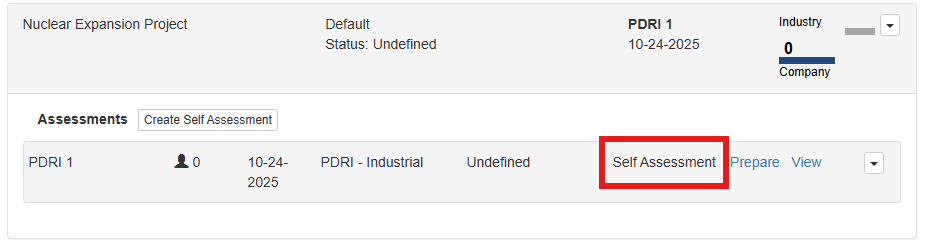 Self Assessment Project Status