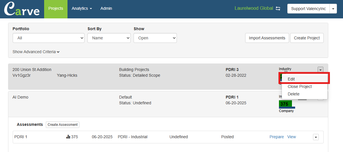 Edit Project Details