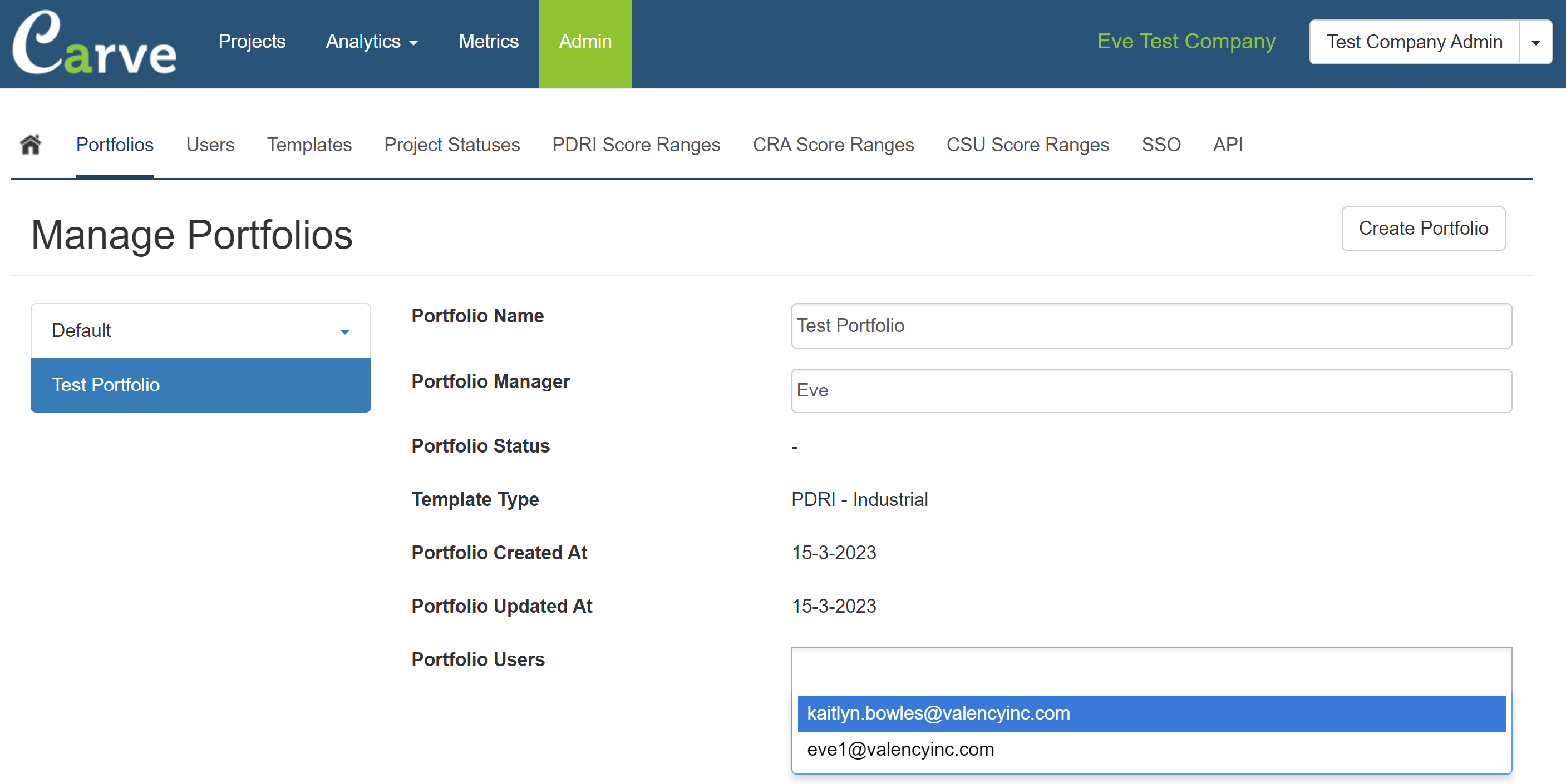 Assign Users to Portfolios