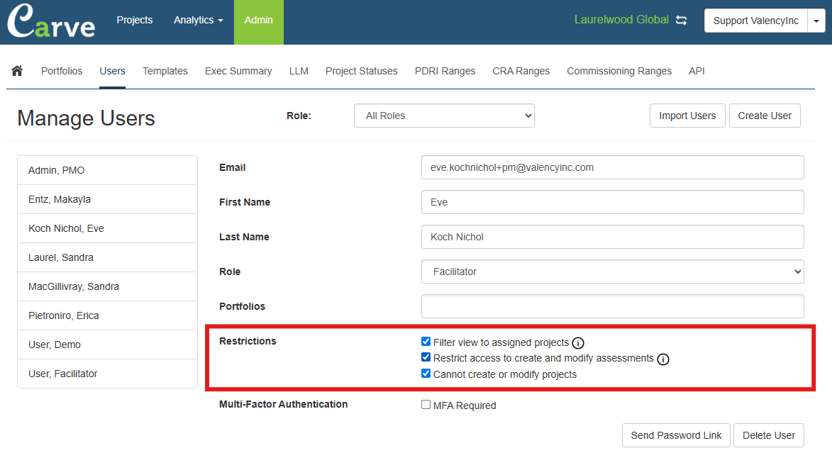 Add User Restrictions
