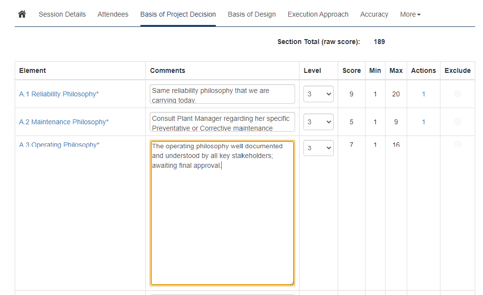 Capture Comments in Section View